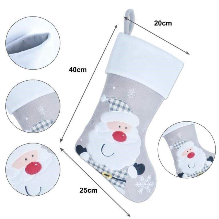 PERSONALISED CHRISTMAS STOCKING Deluxe Luxury Stockings XMAS GIFT Embroidered UK