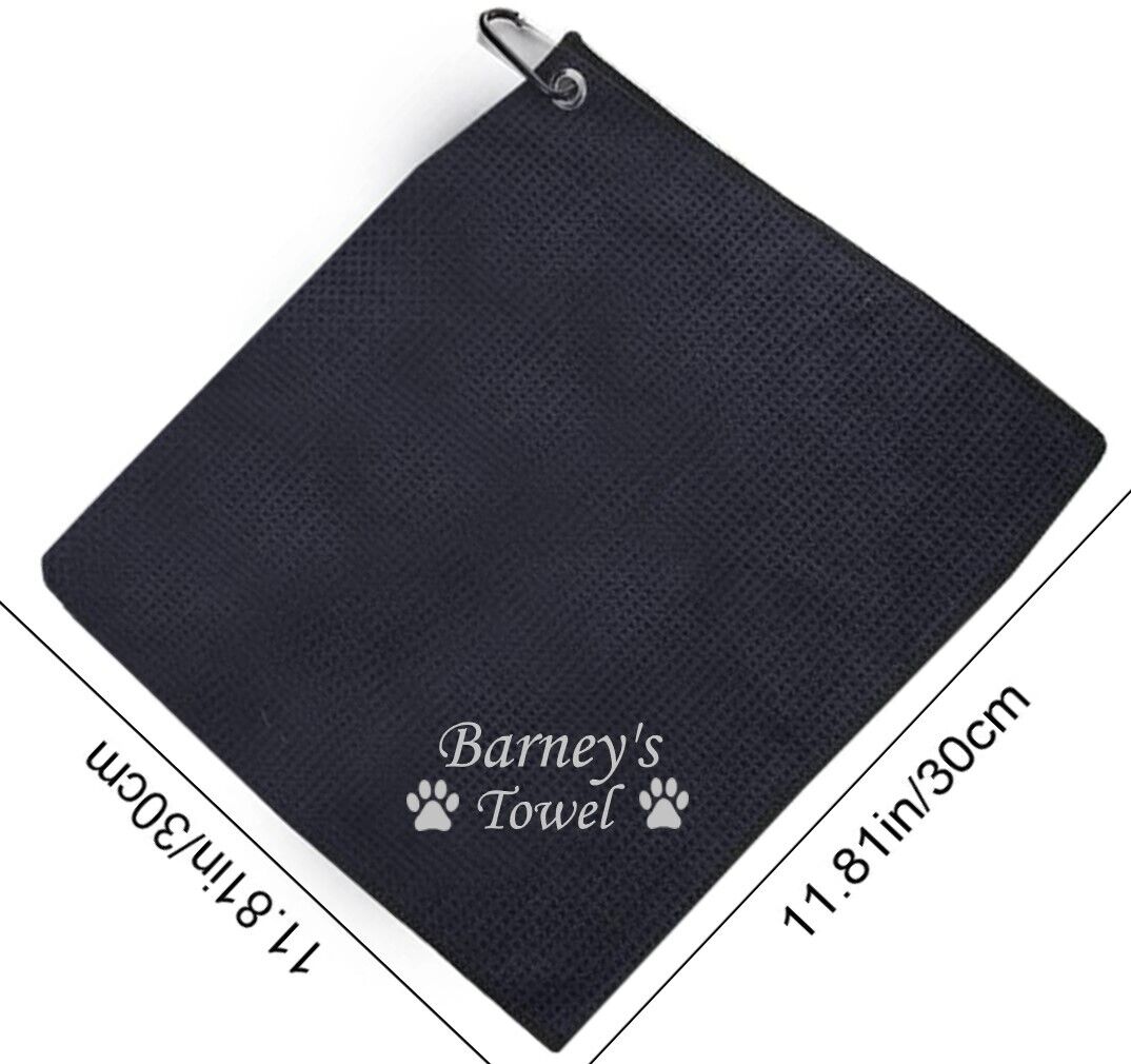 Personalised DOG TOWEL Paw Cleaning Walking Clip on Lead Puppy Pet Microfibre