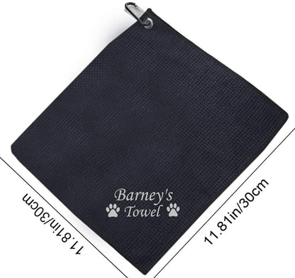 Personalised DOG TOWEL Paw Cleaning Walking Clip on Lead Puppy Pet Microfibre