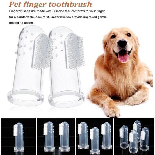 Dog Pet Tooth Brush Soft Finger Oral Dental Cleaning Teeth Care Hygiene Brush UK