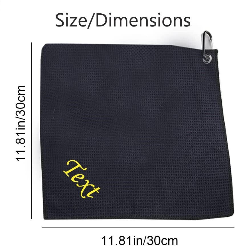 Personalised GOLF BAG TOWEL Fathers day Mothers Birthday Gift Hiking Gym Fishing