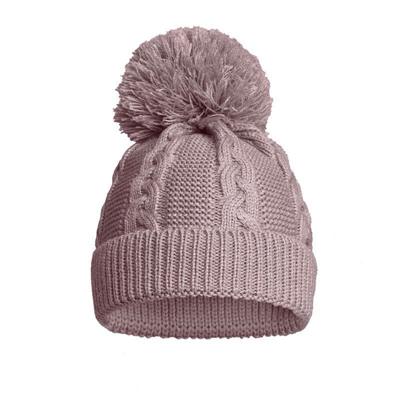 BABY SINGLE POM POM HAT KNITTED WINTER WHITE PINK BLUE GREY NEWBORN 0-12 Months