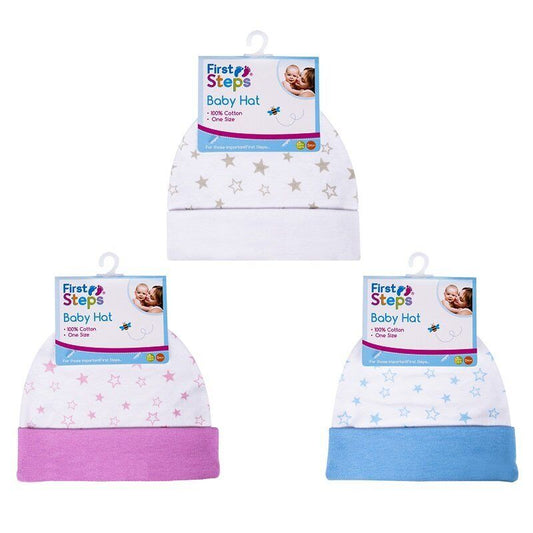 Baby Hat Newborn Hat Beanie Babies Cotton Pink Blue White Boy Girl Baby Gift
