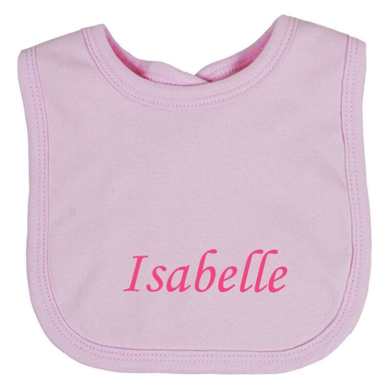 Cotton Bib Personalised Embroidered Gift Toddler Bib ANY NAME Baby Shower Babies