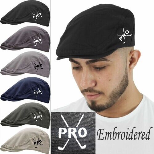 Mens PRO GOLF CLUB Flat Cap Fathers Day Dad Gift Peaky Blinder Gatsby Golfer Hat