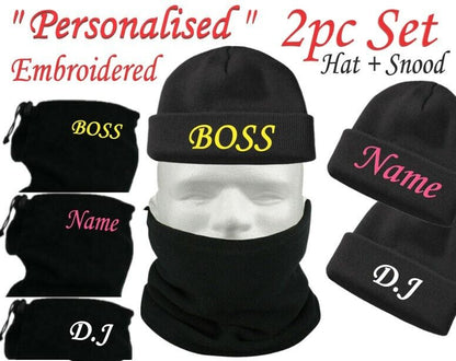 Personalised Birthday Gifts Set For Her Him Friend Men Mum Dad Present Hat Snood