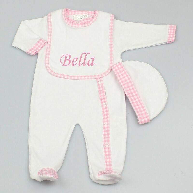 Personalised Baby Grow Sleepsuit Embroidered Baby Boy Girl Custom Newborn Gift