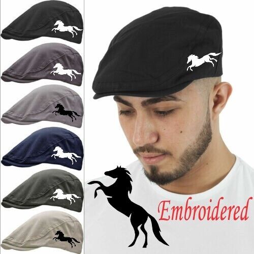 MENS WOMEN HORSE RACING Flat Cap Equestrian Pony Riding Hat Fathers Day Dad Gift
