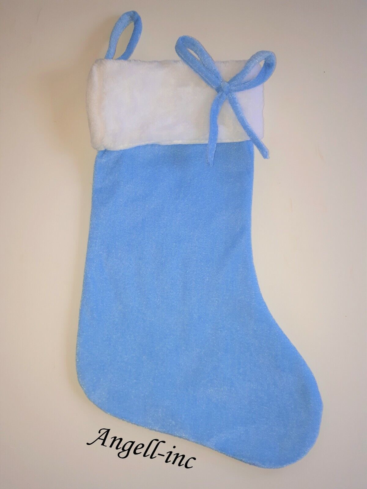 Personalised Christmas Stocking Baby Boy Girl Pink Blue Embroidered Sack Santa
