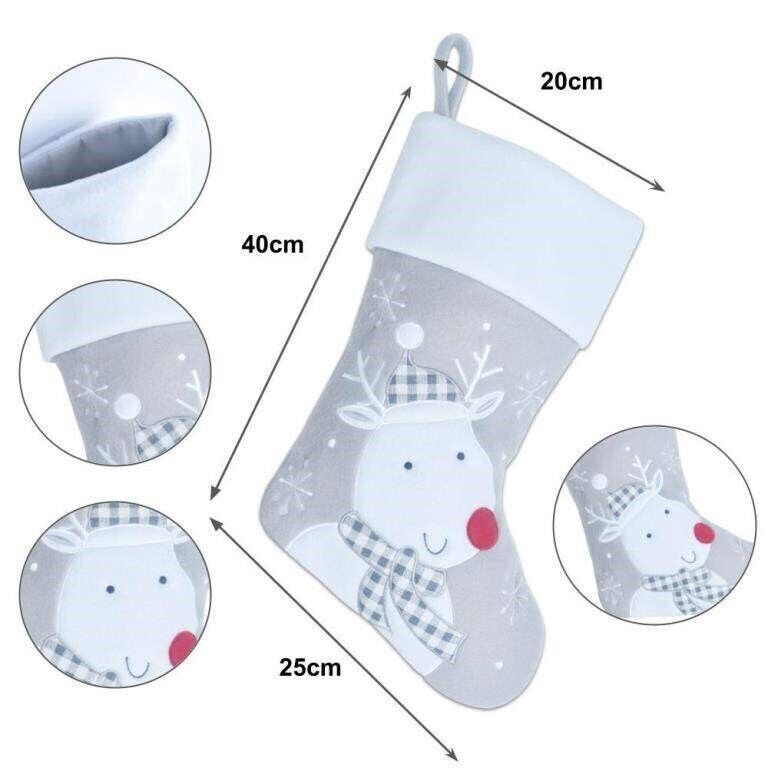 PERSONALISED CHRISTMAS STOCKING Deluxe Luxury Stockings XMAS GIFT Embroidered UK