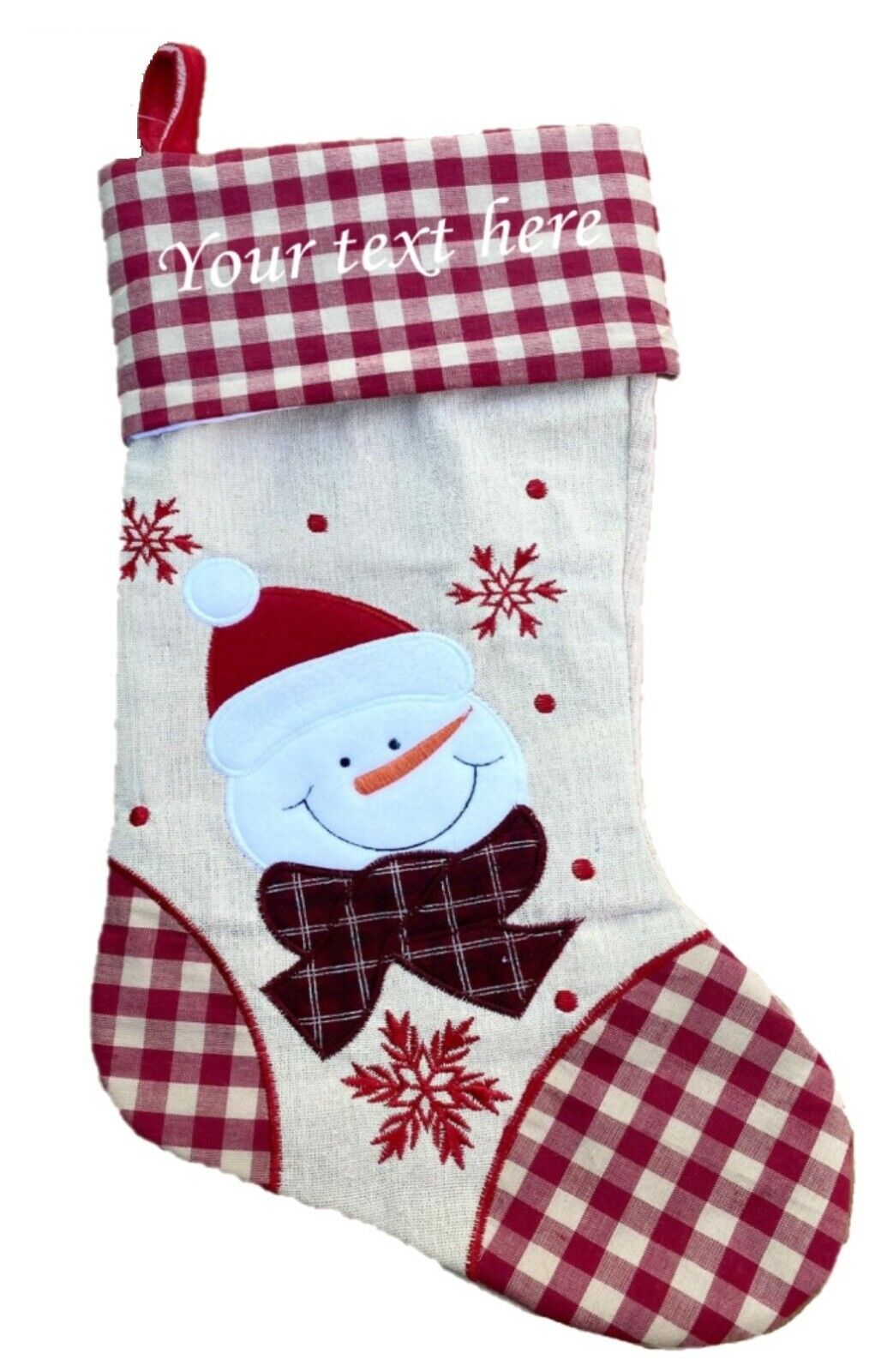 Personalised Christmas Stocking Xmas Embroidered Stocking Sack Santa Reindeer UK