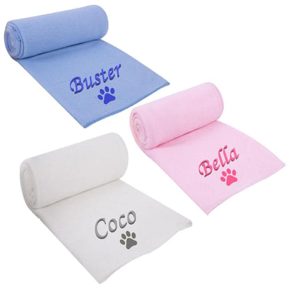 Personalised Pet Name Dog Blanket Puppy Kitten Cat Bed Cover Scent comforter
