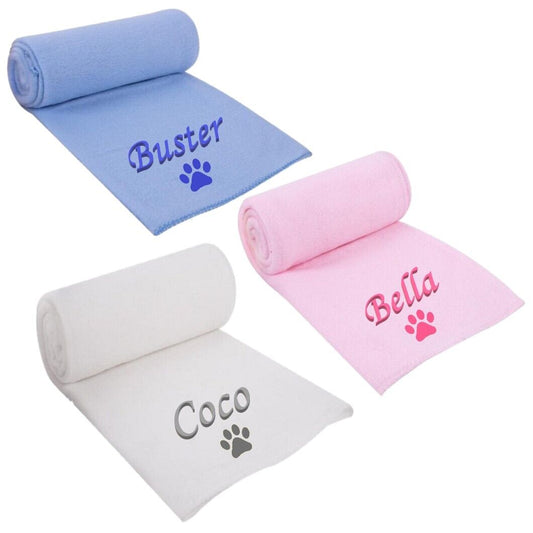 Personalised Pet Name Dog Blanket Puppy Kitten Cat Bed Cover Scent comforter