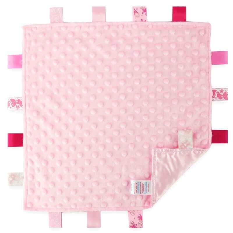 PERSONALISED NAME BABY TAGGIE TAGGY COMFORTER HEART BLANKET FLEECE BOY GIRL