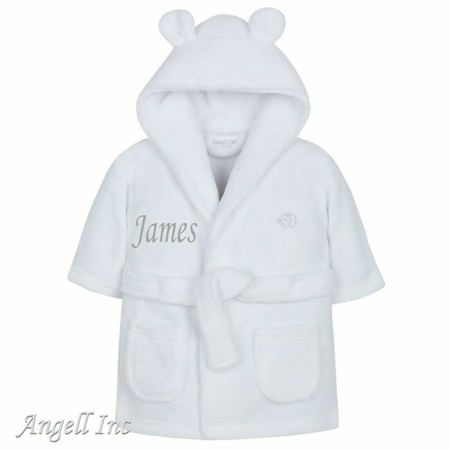 Personalised Baby Robe Bath Embroidered Dressing Gown Boy Girl Gift Crown Soft