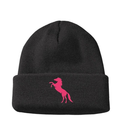Custom Embroidered Personalised Horse Riding Polo Woolly Beanie Hat Womens Gift