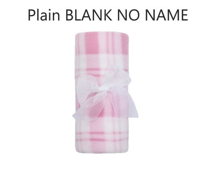 Baby Girl Boy Personalised Blanket Embroidered Towel Name Grey Pink Blue Grey