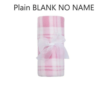 Baby Girl Boy Personalised Blanket Embroidered Towel Name Grey Pink Blue Grey