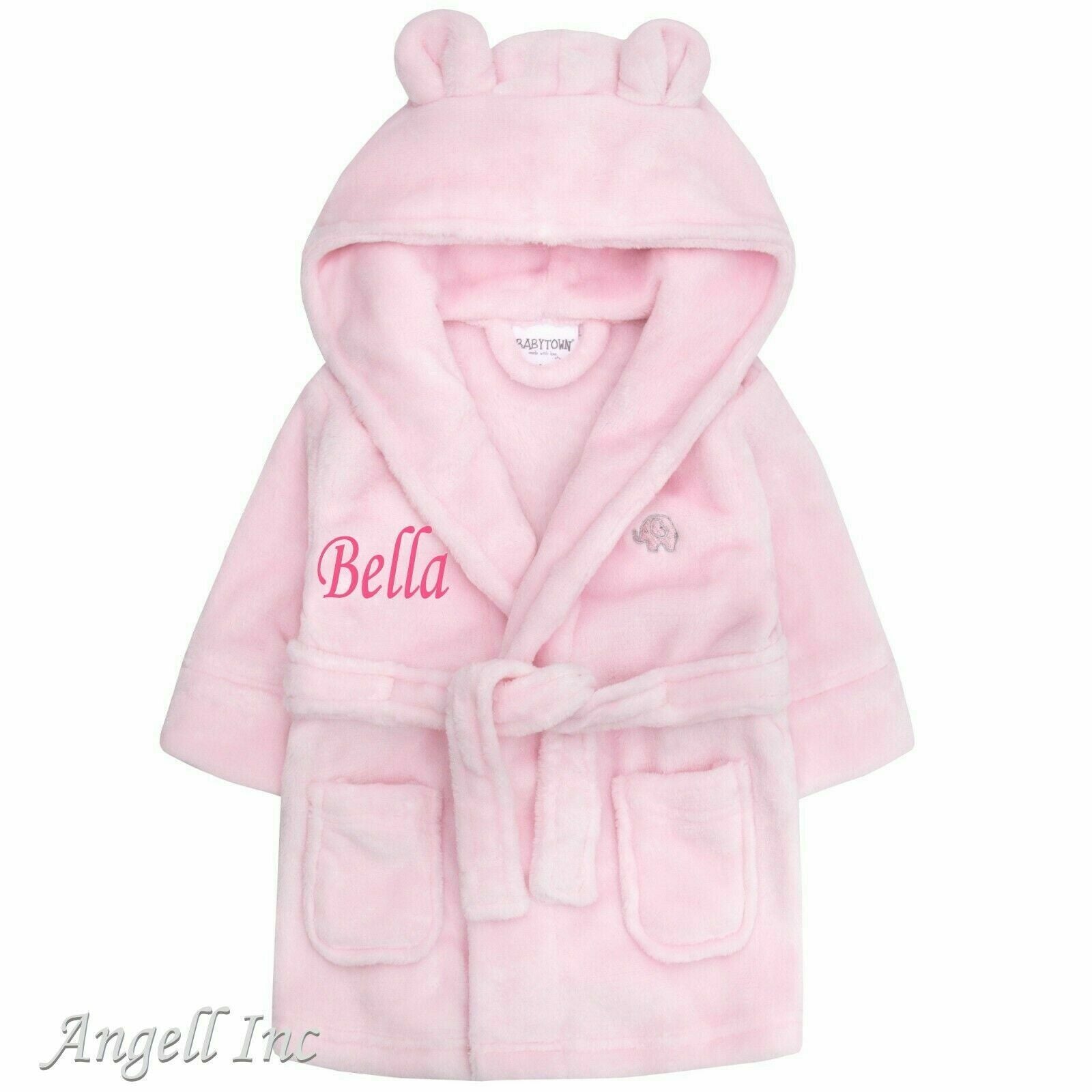 Personalised Baby Robe Bath Embroidered Dressing Gown Boy Girl Gift Crown Soft