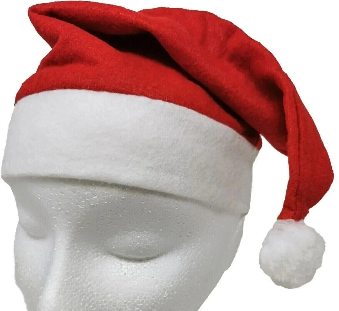PERSONALISED CHRISTMAS HAT FELT SANTA HAT Xmas Stocking PARTY FANCY DRESS