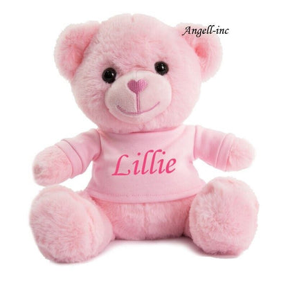 Personalised 25cm Plush Teddy Bear Baby Boy Girl First Christmas Birth Gift UK