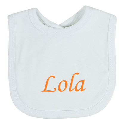 Cotton Bib Personalised Embroidered Gift Toddler Bib ANY NAME Baby Shower Babies
