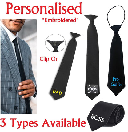 PERSONALISED Tie Name Initials Pro Golf Club Dad Fathers Day Gift Golfer Clip On