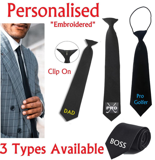 PERSONALISED Tie Name Initials Pro Golf Club Dad Fathers Day Gift Golfer Clip On