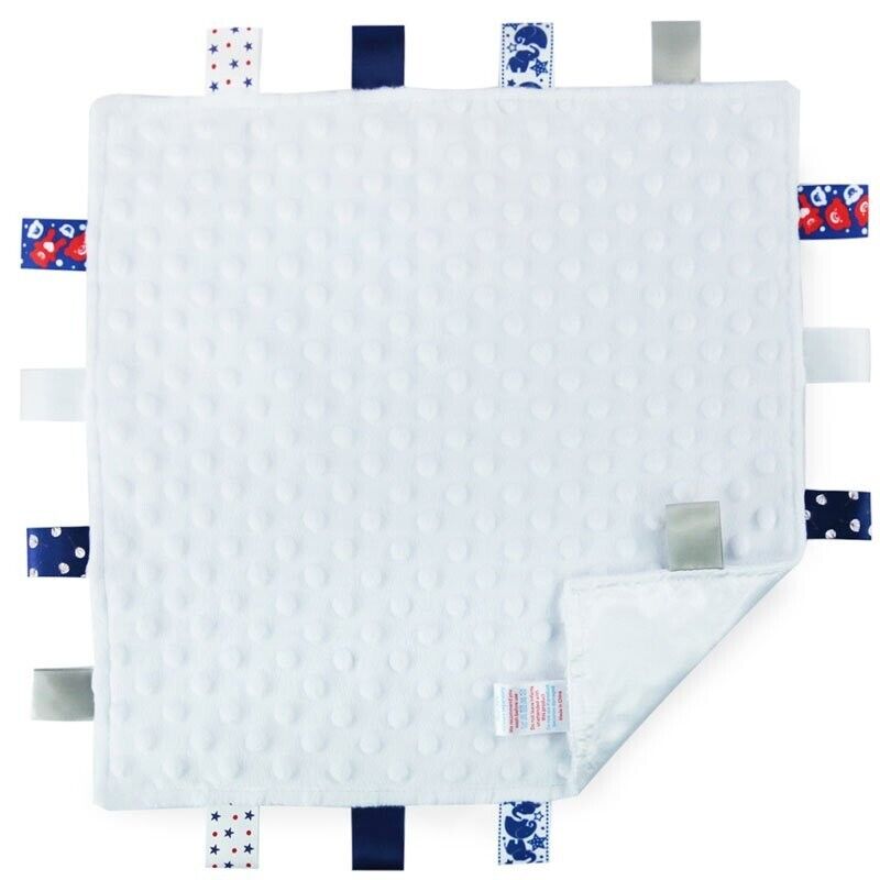 PERSONALISED NAME BABY TAGGIE TAGGY COMFORTER HEART BLANKET FLEECE BOY GIRL