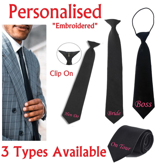 PERSONALISED Name Tie Initials Hen Do Girls Night Party Wedding Bride Sash Stag
