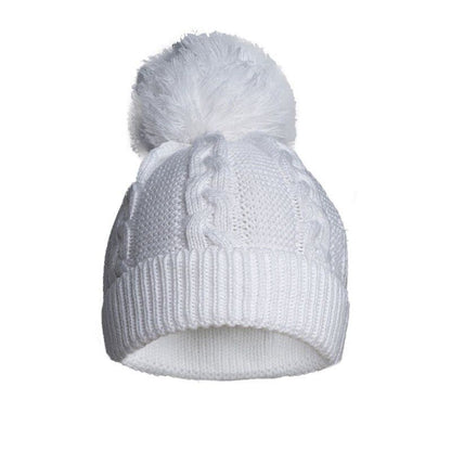 BABY SINGLE POM POM HAT KNITTED WINTER WHITE PINK BLUE GREY NEWBORN 0-12 Months