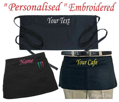 Personalised Custom Embroidered Apron with POCKET BBQ Chef Cooking Baking GIFT