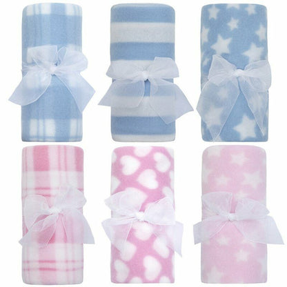 Baby Girl Boy Personalised Heart Blanket Embroidered Towel Name Pink Blue Gift