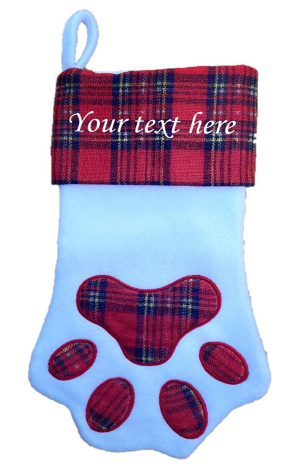 Personalised Christmas Stocking Xmas Embroidered Stocking Sack Santa Reindeer UK