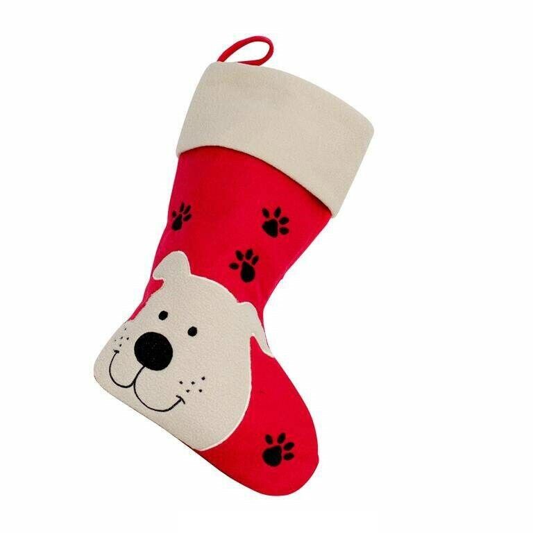 Personalised ANIMAL Paw Print Pet Christmas stocking Embroidered DOG CAT XMAS UK