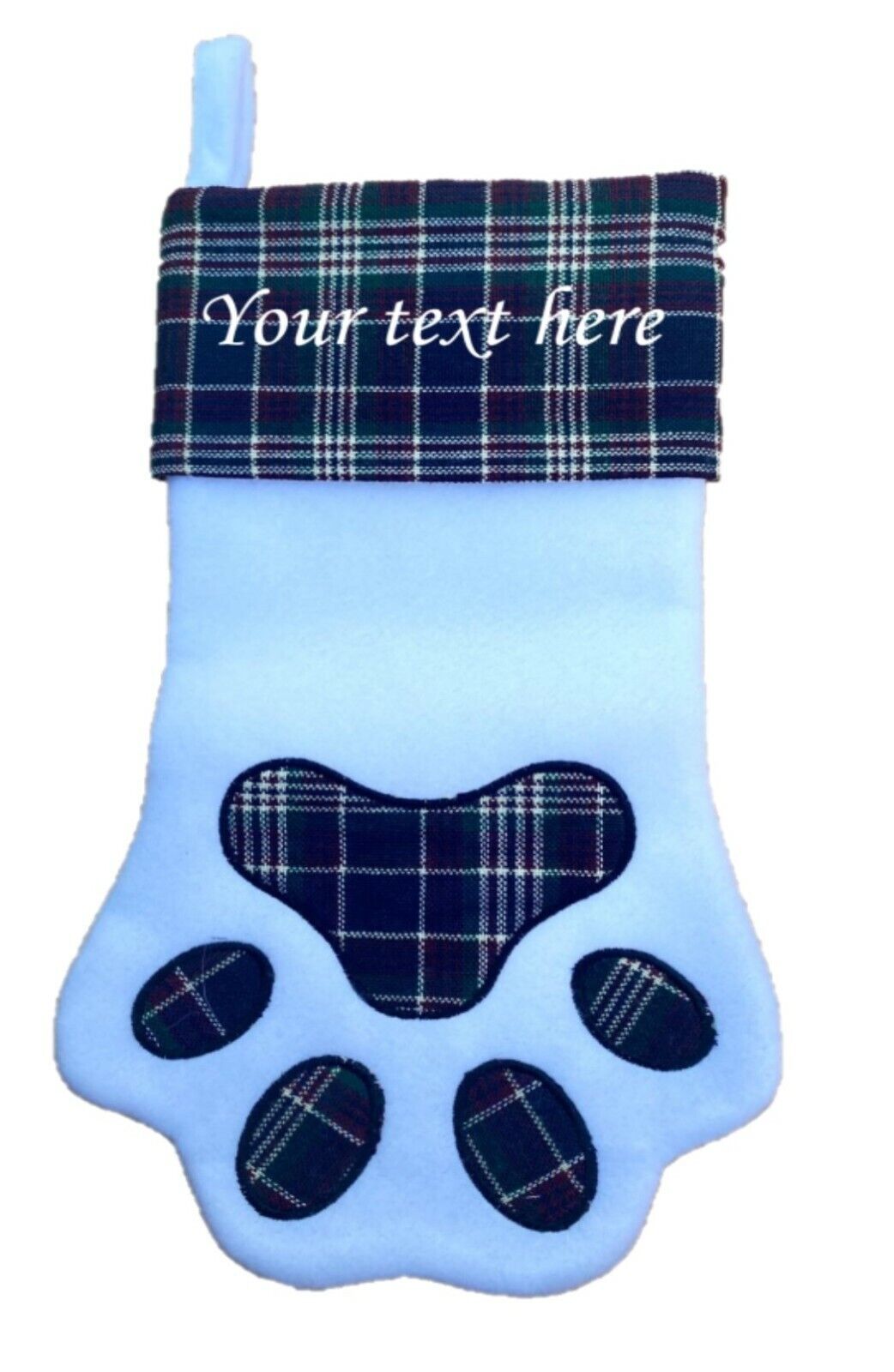 Personalised Christmas Stocking Xmas Embroidered Stocking Sack Santa Reindeer UK