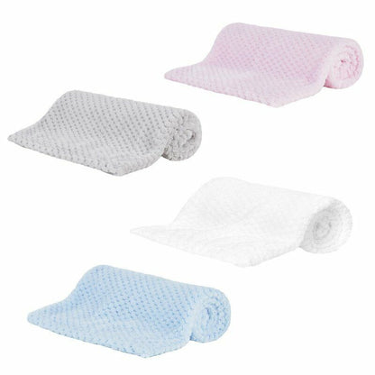 Baby Girl Boy Personalised Blanket Embroidered Towel Name Grey Pink Blue White