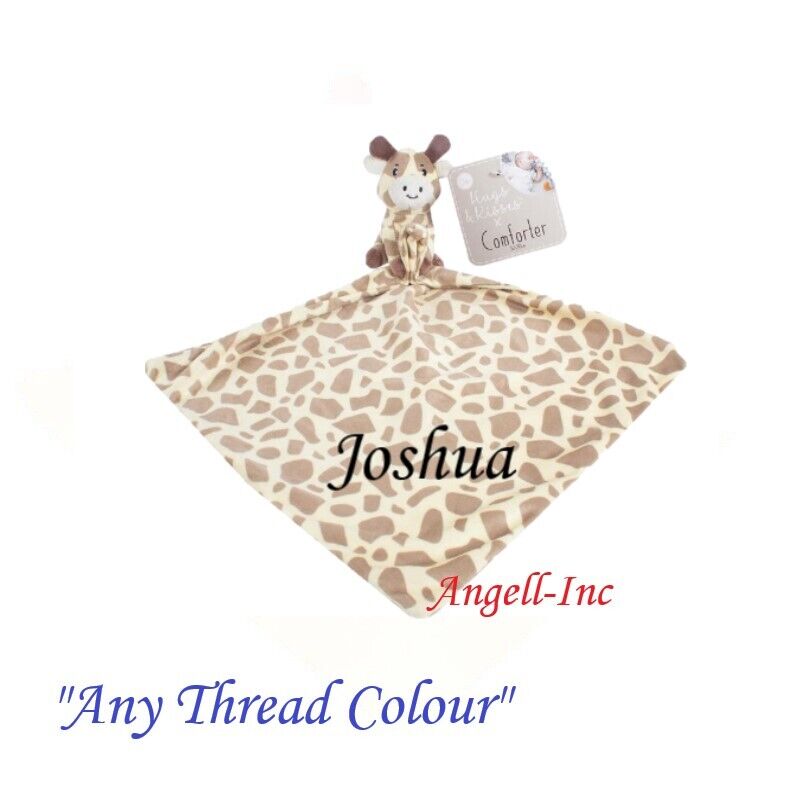 Personalised Animal Baby Comforter Blanket Security Blanket Zebra Giraffe Teddy