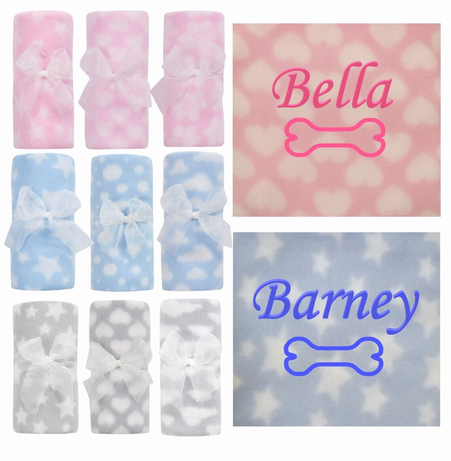 Personalised Dog Bed Blanket Puppy Scent Pet Name Comfort Cover Comforter Bone