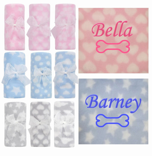 Personalised Dog Bed Blanket Puppy Scent Pet Name Comfort Cover Comforter Bone