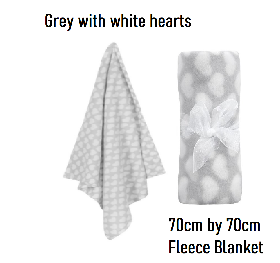 Baby Girl Boy Personalised Blanket Embroidered Towel Name Grey Pink Blue Grey