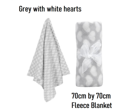 Baby Girl Boy Personalised Blanket Embroidered Towel Name Grey Pink Blue Grey