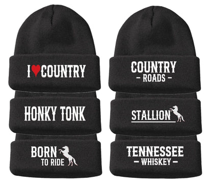Men's Country Western Cowboy Hat Logo Beanie Women's Gifts Dad Him Her Birthday