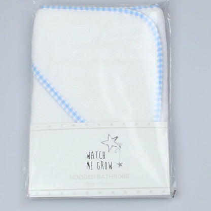 PERSONALISED BABY HOODED TOWEL ROBE GIFT SWIMMING  BOY GIRL PINK BLUE WHITE 