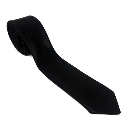 PERSONALISED Name Initials Black Clip On Tie Security Doorman Funeral Wedding