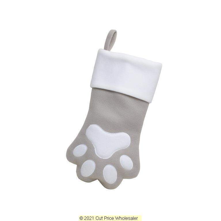 Personalised ANIMAL Paw Print Pet Christmas stocking Embroidered DOG CAT XMAS UK