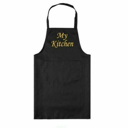 Personalised Custom Embroidered Apron with POCKET BBQ Chef Cooking Baking GIFT