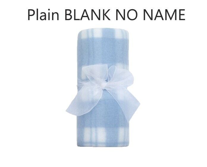 Baby Girl Boy Personalised Blanket Embroidered Towel Name Grey Pink Blue Grey