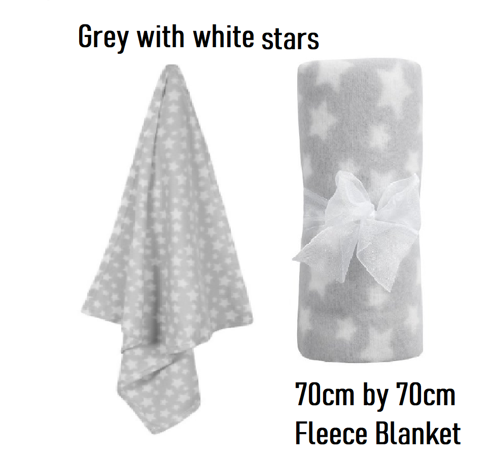 Baby Girl Boy Personalised Blanket Embroidered Towel Name Grey Pink Blue Grey