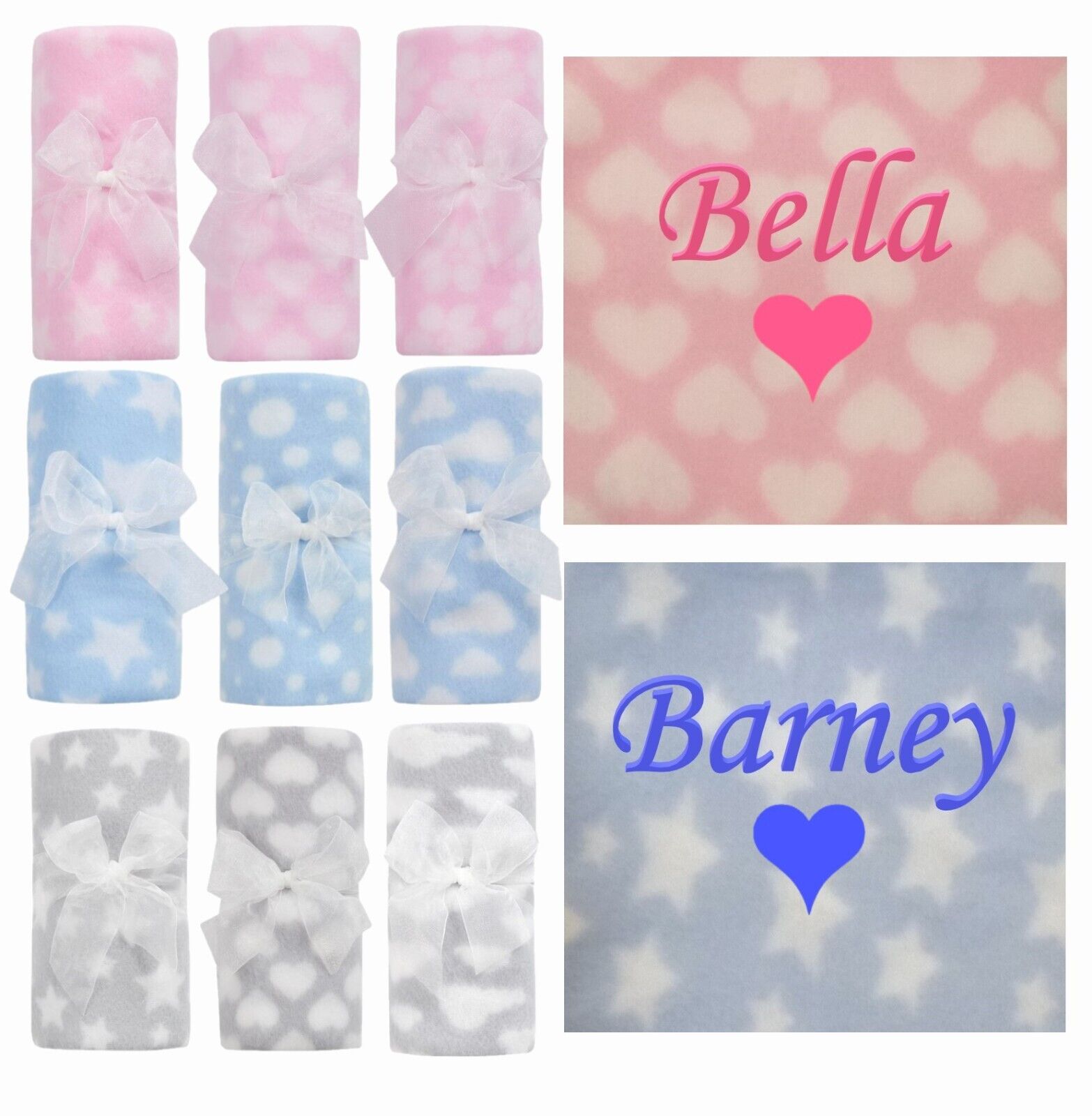 Personalised baby blanket with embroidered name
